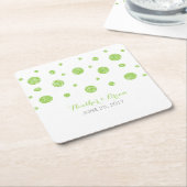 Grüner Glitzer Confetti Paper Untersetzer (angewinkelt)