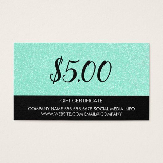 Grüner Glitzer | Diskontkarte (Vorderseite)