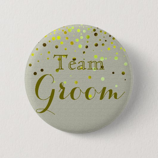 Grüner Glitzer Foil Confetti Wedding Team Ground Button (Vorderseite)