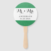 Grüner Glitzer, Funkelnd, Shiny Glitzer, Hochzeit Fächer (Rückseite)