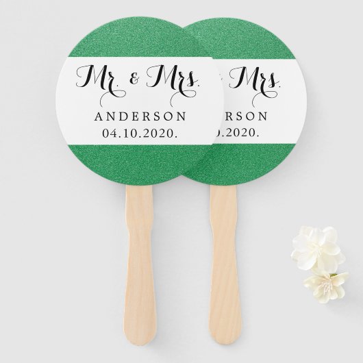 Grüner Glitzer, Funkelnd, Shiny Glitzer, Hochzeit Fächer (Vorne und Hinten)