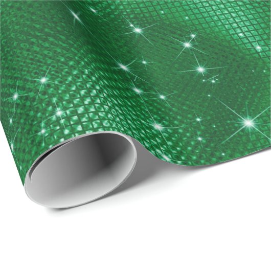 Grüner Glitzer Geschenkpapier (Rolleneckpunkt)