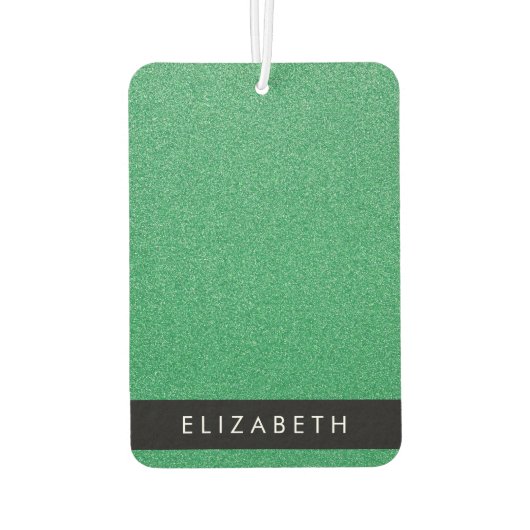 Grüner Glitzer, Hintergrund des Glitzer, Ihr Name Autolufterfrischer (Rückseite)