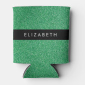 Grüner Glitzer, Hintergrund des Glitzer, Ihr Name Dosenkühler (Vorderseite)