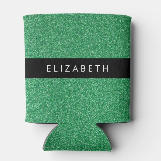 Grüner Glitzer, Hintergrund des Glitzer, Ihr Name Dosenkühler (Rückseite)