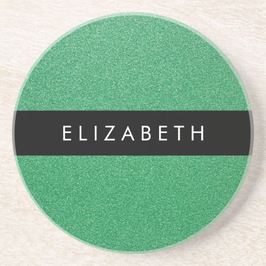 Grüner Glitzer, Hintergrund des Glitzer, Ihr Name Getränkeuntersetzer (Vorne)