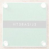 Grüner Glitzer, Hintergrund des Glitzer, Ihr Name Glasuntersetzer (Rückseite)