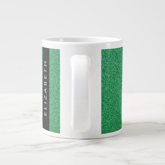 Grüner Glitzer, Hintergrund des Glitzer, Ihr Name Jumbo-Tasse (Rückseite)