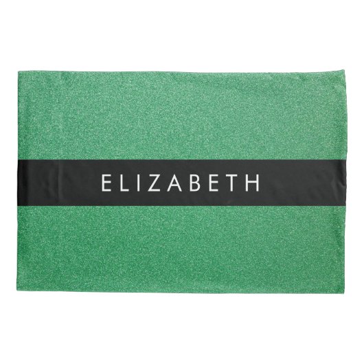 Grüner Glitzer, Hintergrund des Glitzer, Ihr Name Kissenbezug (Rückseite)