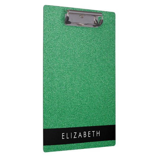 Grüner Glitzer, Hintergrund des Glitzer, Ihr Name Klemmbrett (Rechts)