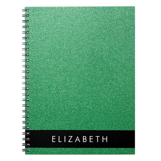 Grüner Glitzer, Hintergrund des Glitzer, Ihr Name Notizblock (Vorderseite)