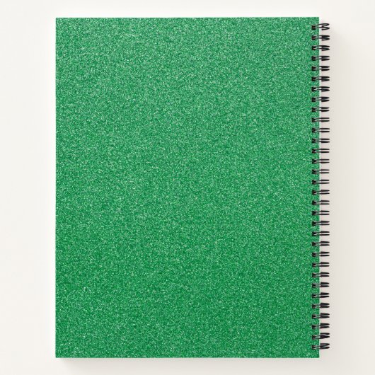 Grüner Glitzer, Hintergrund des Glitzer, Ihr Name Notizblock (Rückseite)
