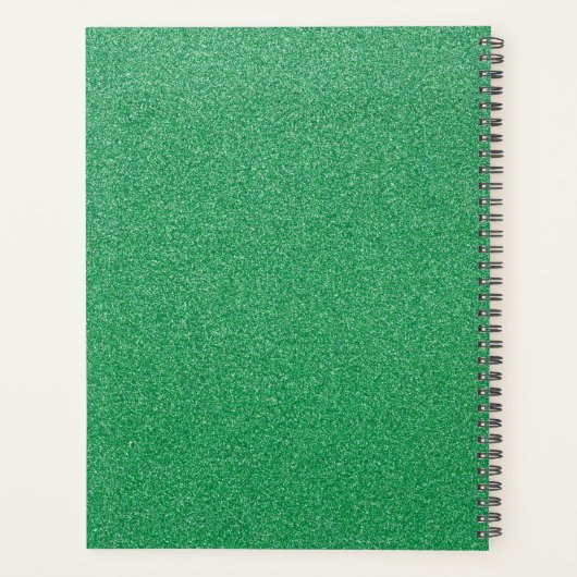 Grüner Glitzer, Hintergrund des Glitzer, Ihr Name Planer (Rückseite)