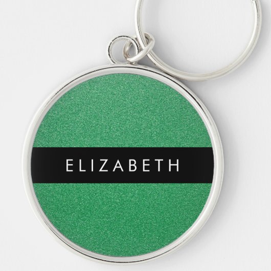 Grüner Glitzer, Hintergrund des Glitzer, Ihr Name Schlüsselanhänger (Vorne)