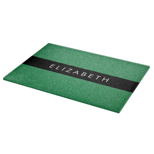 Grüner Glitzer, Hintergrund des Glitzer, Ihr Name Schneidebrett (Ecke)