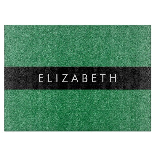 Grüner Glitzer, Hintergrund des Glitzer, Ihr Name Schneidebrett (Vorderseite)
