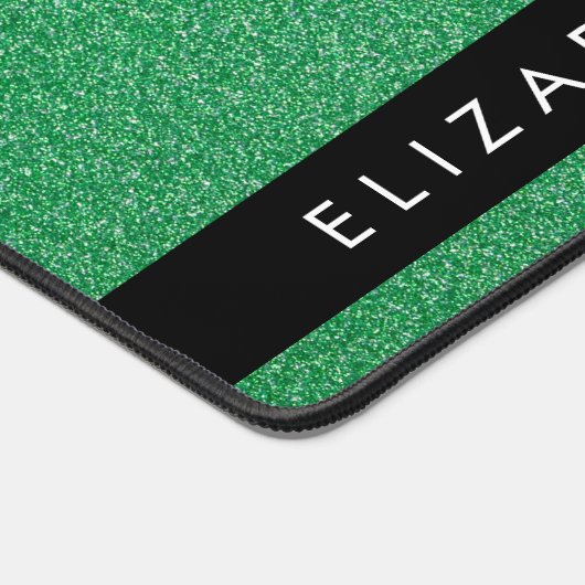 Grüner Glitzer, Hintergrund des Glitzer, Ihr Name Schreibtischunterlage (Ecke)