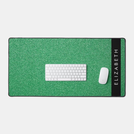 Grüner Glitzer, Hintergrund des Glitzer, Ihr Name Schreibtischunterlage (Tastatur & Maus)