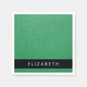 Grüner Glitzer, Hintergrund des Glitzer, Ihr Name Serviette (Vorderseite)