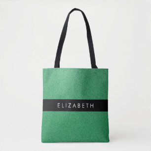 Grüner Glitzer, Hintergrund des Glitzer, Ihr Name Tasche
