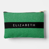 Grüner Glitzer, Hintergrund des Glitzer, Ihr Name Zubehörtasche (Rückseite)