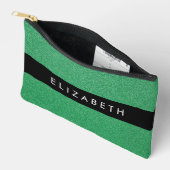Grüner Glitzer, Hintergrund des Glitzer, Ihr Name Zubehörtasche (Offen)