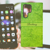 Grüner Glitzer Künstlerischer Abstrakter Name Samsung Galaxy Hülle