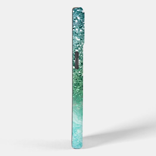Grüner Glitzer, Marmor, Personalisiert Case-Mate iPhone Hülle (Rückseite / Rechts)