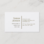 Grüner Glitzer mit Goldbeschriftung Visitenkarte (Rückseite)