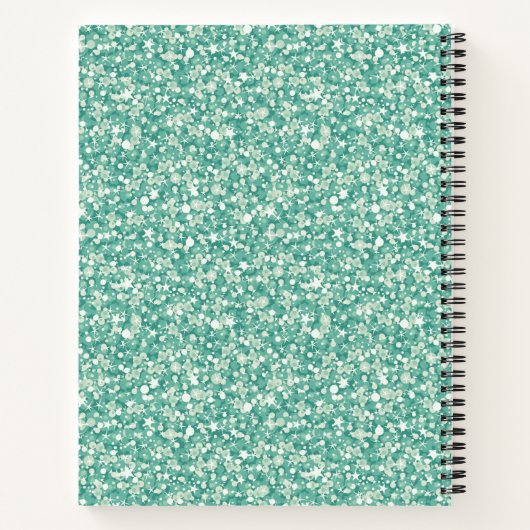 Grüner Glitzer mit Weißfunken Notizbuch (Rückseite)