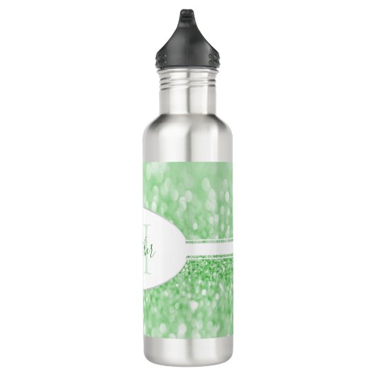 Grüner Glitzer Persönliche Wasserflasche Edelstahlflasche (Rechts)