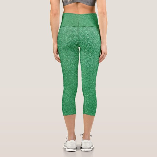 Grüner Glitzer, Sparkle, Hintergrund des Glitzer Capri Leggings (Rückseite)