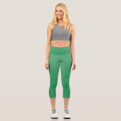 Grüner Glitzer, Sparkle, Hintergrund des Glitzer Capri Leggings (Vorderseite)