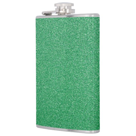 Grüner Glitzer, Sparkle, Hintergrund des Glitzer Flachmann (Links)