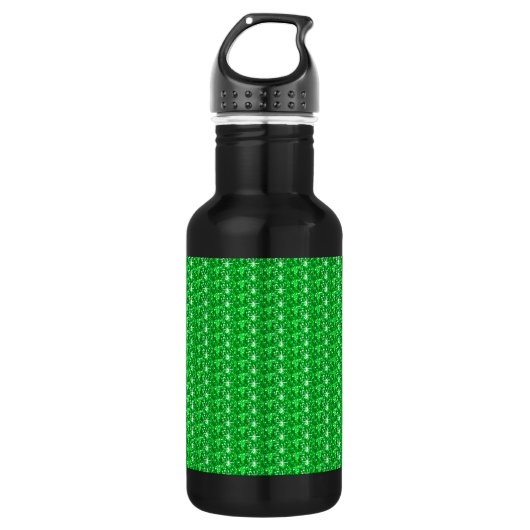 Grüner Glitzer Trinkflasche (Vorderseite)