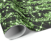 Grüner Glitzer-Weihnachtsbaum-Feiertag Geschenkpapier (Rolleneckpunkt)