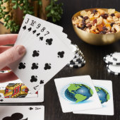 Grüner Globus Spielkarten (In Situ)