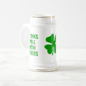 Grüner Glücksklee lustiger St. Patrick's Day Bierglas (Vorderseite Links)