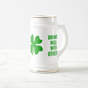 Grüner Glücksklee lustiger St. Patrick's Day Bierglas