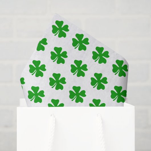Grüner Glückskleeblatt-St.-Patricks-Day-Tissue-Pap Seidenpapier (Geschenktüte)