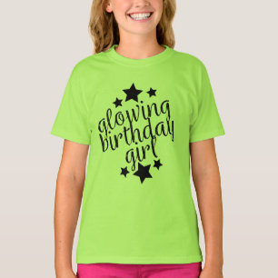 Grüner Glühen-Party-Geburtstag - Mädchen-Rüsch T-Shirt