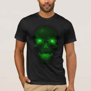 Grüner glühender Schädel T-Shirt
