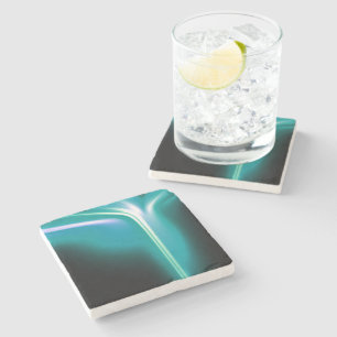 Grüner, glühender Wasserfall von Light Drink Unter Steinuntersetzer