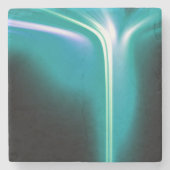 Grüner, glühender Wasserfall von Light Drink Unter Steinuntersetzer (Vorderseite)