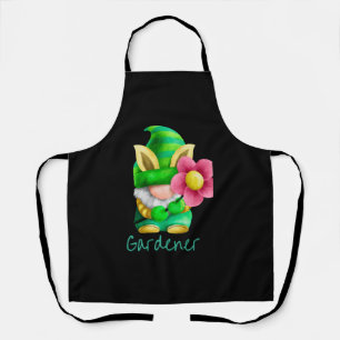 Grüner Gnome-Garten mit rosa Blume Schürze