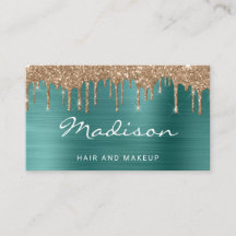 Grüner Gold Glitter Drip Friseur und Visagist