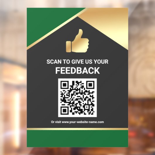 Grüner Gold QR-Code Kundenfeedback Bewertung Fensteraufkleber (Blatt 2)