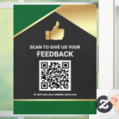 Grüner Gold QR-Code Kundenfeedback Bewertung Fensteraufkleber (Zuhause)