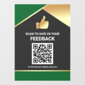 Grüner Gold QR-Code Kundenfeedback Bewertung Fensteraufkleber (Blatt)