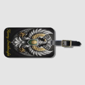 Grüner Gold und Silberadler Gepäckanhänger (Vorderseite (Horizontal))